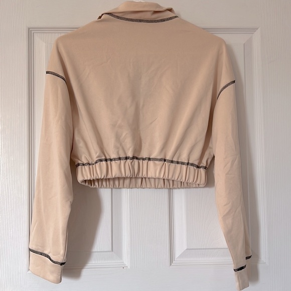 SHEIN Privé Colorblock Zipper Half Crop Sweatshirt & Sweatpants 2 Pieces Set - Picture 4 of 8